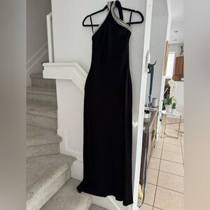Elegant Black Halter Dress